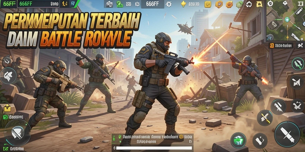 Gameplay seru dan mendebarkan di 666FF Battle Royale.