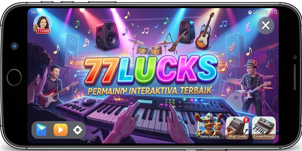 Gameplay seru 77LUCKS menampilkan pengguna berinteraksi dengan musik.