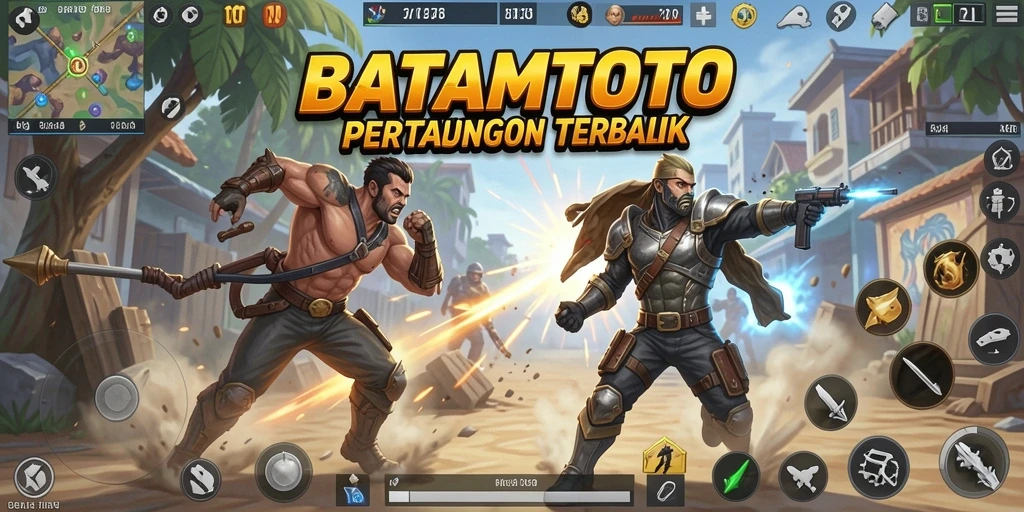 Screenshot gameplay seru di BATAMTOTO dengan pertempuran intens.