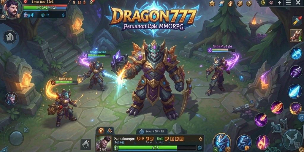 Tampilan permainan seru dalam gameplay MMORPG DRAGON777.