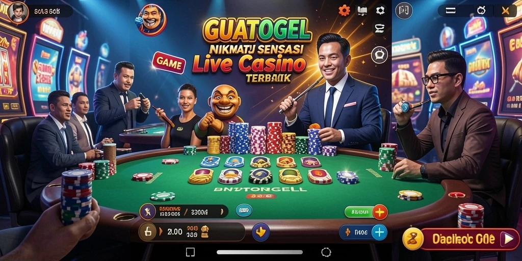 Tampilan gameplay Live Casino yang seru dan interaktif di GUATOGEL.
