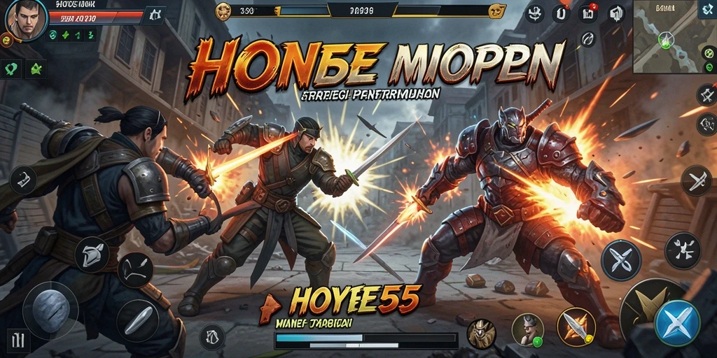 Screenshot gameplay mengungkapkan aksi pertempuran mendebarkan di HOYE55.