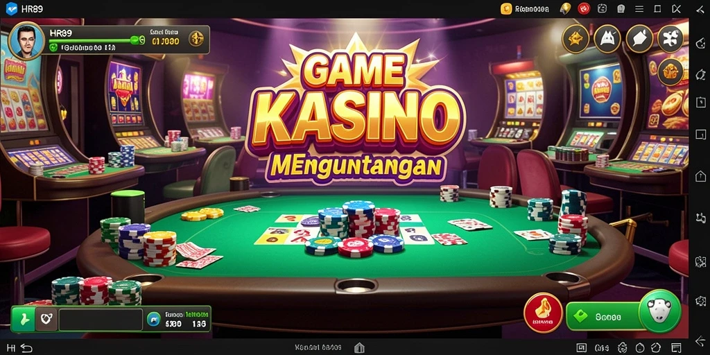Screenshot Gameplay HR89 menampilkan grafis permainan Kasino yang mengesankan.