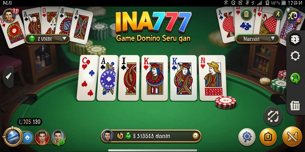 Screenshot gameplay INA777 menampilkan suasana bermain Domino yang seru.