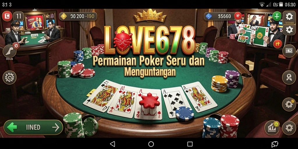Tampilan gameplay poker seru di LOVE678 dengan interaksi pemain yang menarik.