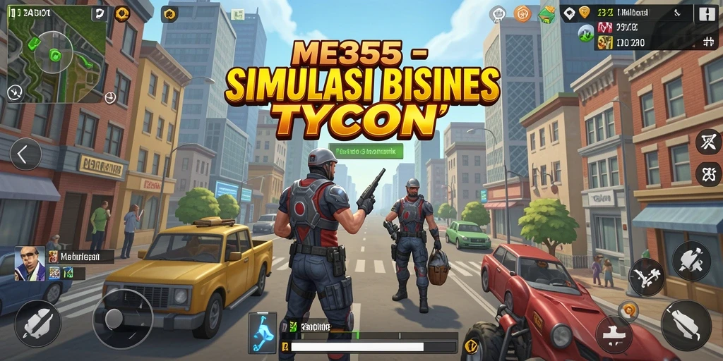 Tampilan gameplay ME355 dalam simulasi bisnis yang menarik.
