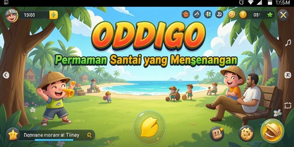 Tampilan gameplay ODDIGO yang penuh warna dan seru.