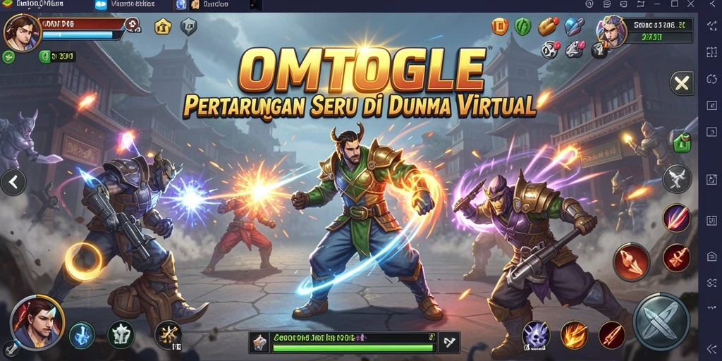 Screenshot menunjukkan aksi pertarungan seru di OMTOGEL.
