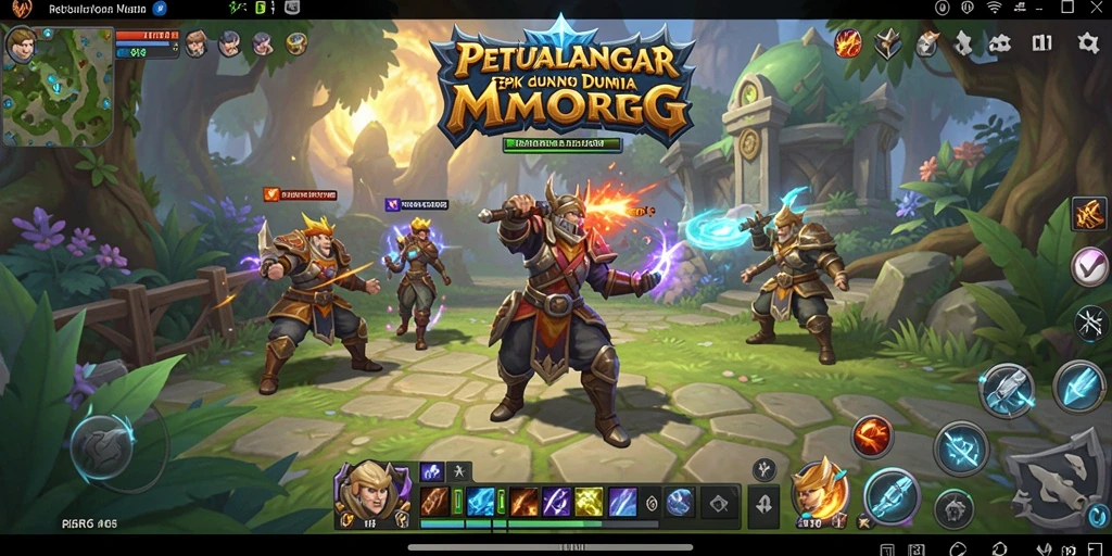 Screenshot R6R6 menampilkan pertarungan epik dalam dunia MMORPG.