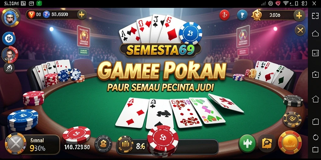 Tampilan menarik dari gameplay SEMESTA69 dengan suasana poker yang autentik.