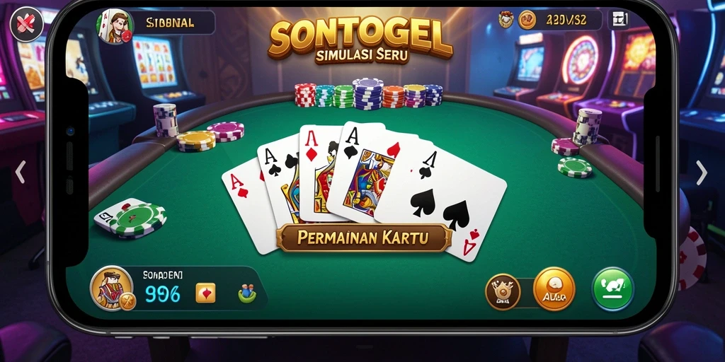 Tangkapan layar gameplay dari SONTOGEL yang menunjukkan aksi permainan kartu.