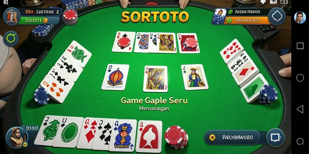 Tampilan gameplay SORTOTO yang menarik saat bermain Gaple.