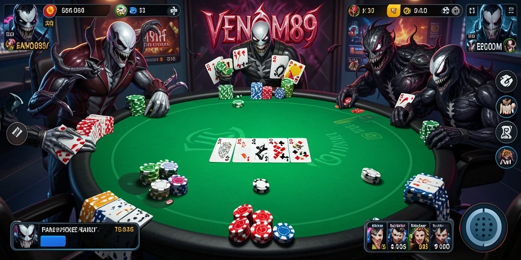 Tampilan gameplay seru di VENOM889 saat bermain Poker.