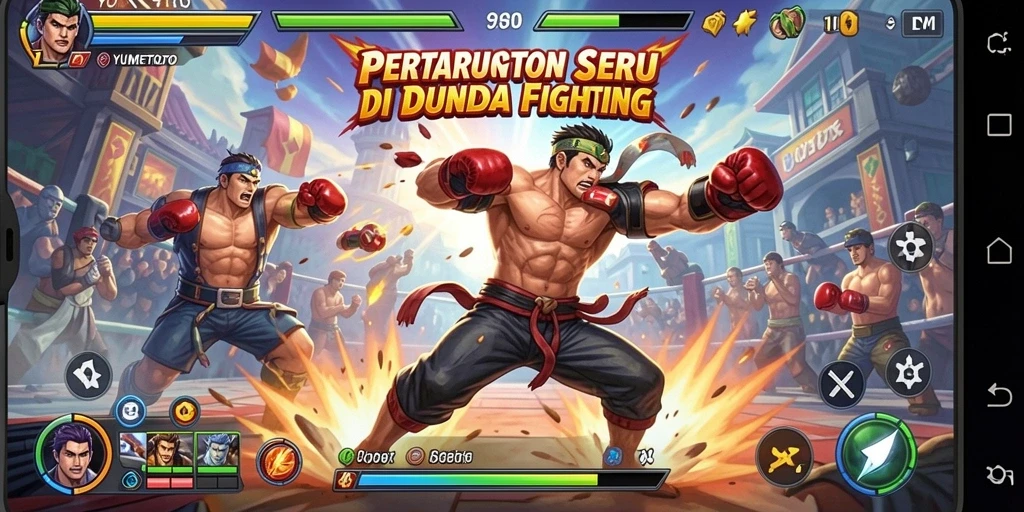 Tampilan pertarungan epik dalam YUMETOTO dengan efek visual yang menakjubkan.